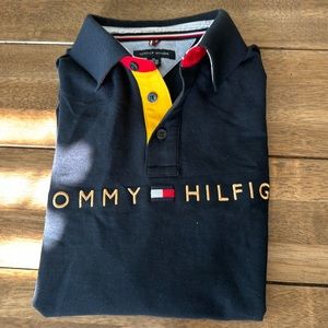 Tommy Hilfiger | boys long sleeve navy blue polo style XL 16-18